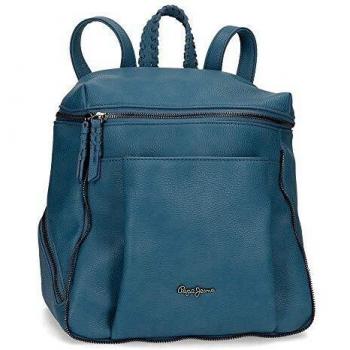 Pepe Jeans Bolso Mochila Braid Azul, Mujeres
