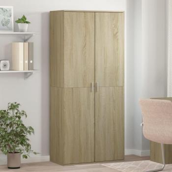 Mueble zapatero contrachapada 80x39x178 cm color gris hormigón, negro y blanco; mueble zapatero madera contrachapada color roble 80x39x178 cm marrón