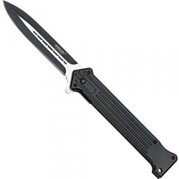 Haller - Navaja de Bolsillo Stiletto, XXL Negra