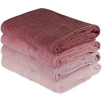 Juego de Toallas de Baño 4 Piezas - Rosa Polvo, 100% Algodón - Suavidad Garantizada