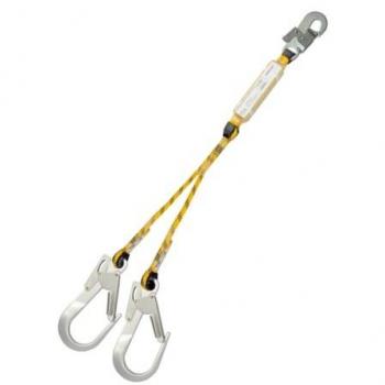 Amarre Doble Cuerda Ø10,5mm con Absorbidor de Energía y Gancho 56mm EN362 - 2MT