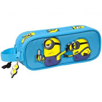Estuche Escolar Minions - Portatodo Doble Compartimento Minionstatic Safta