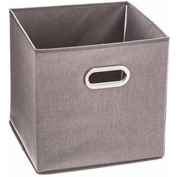 Caja Organizadora Multiusos en Tela Gris Claro para Estantería 31x31x31 cm