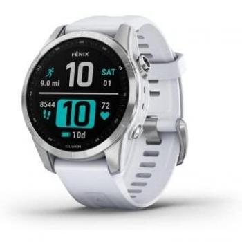 Garmin fēnix ​​7S - Reloj GPS multideporte con pantalla táctil y funciones superiores, frecuencia cardíaca, mapas y música, Blanco Plata