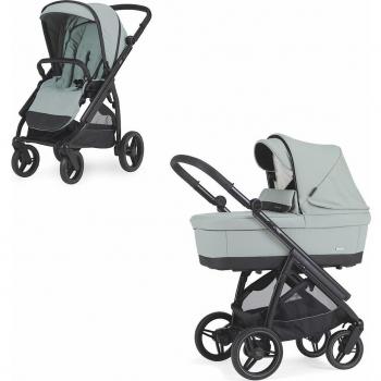Carrito de bebé Bebecar Pack Wei Soft con chasis negro y capazo convertible