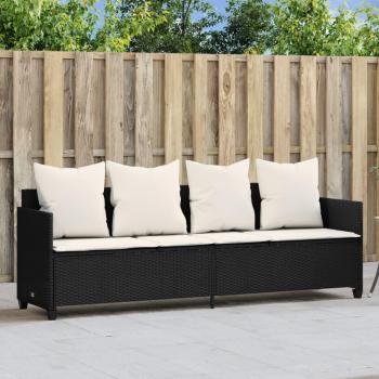 Tumbona con cojines de ratán sintético vidaXL, disponible en negro y crema, marrón y crema, gris; ideal para jardín, playa, piscina y terraza