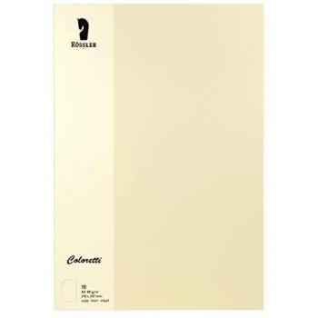 Papel de Carta Coloretti A4 80g/m², Color Crema, Paquete de 10 Hojas