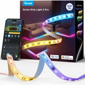 Govee Tira LED 2 Pro RGBICWW de 5m con Control Remoto, Wi-Fi y Bluetooth para Interior