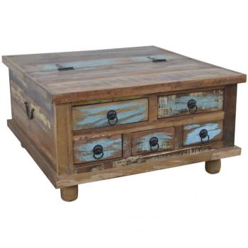 Mesa de Centro DKD Home Decor 70 x 70 x 38 cm Metal Madera de mango