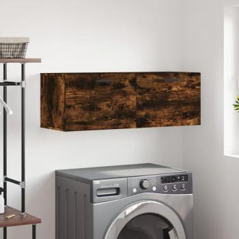 Mueble batido de pared roble ahumado 100x36,5x35 cm madera multicapa