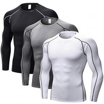 ZENGVEE para Camisetas de Compresión Hombres de Secado Rápido, Paquete de 3 Chalecos, Camisetas para Hombre, Camisetas Sin Mangas