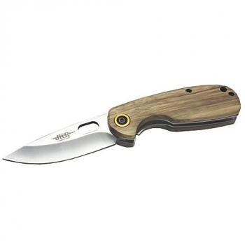 Navaja JKR Deportiva, hoja de acero inoxidable 440 de 6,5 cm, mango de madera cebrano, modelo JKR0659