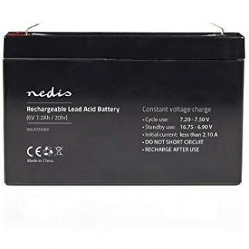 Nedis - Batería Recargable de Plomo-Ácido de 6 V - 7200 mAh - 151 x 34 x 95 mm