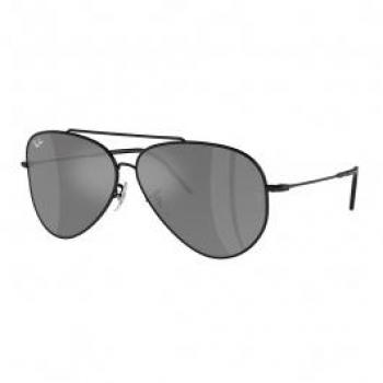 Ray-Ban RBR0101S Aviator Reverse Mirrored Sunglasses Black/Grey Size 62 MM