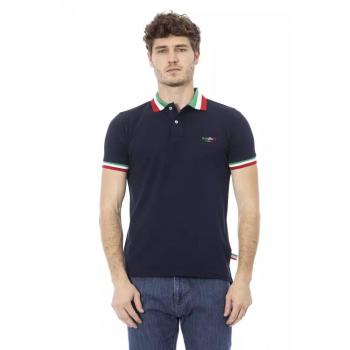 Baldinini Trend Blue Cotton Polo Shirt - XL