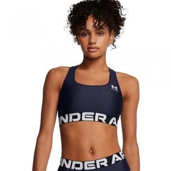 Under Armour Heatgear Authentics Branded Sports Top Medium Support Azul XS Mujer