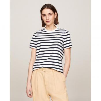 Camiseta de mujer regular de manga corta Tommy Hilfiger blanca - Talla L
