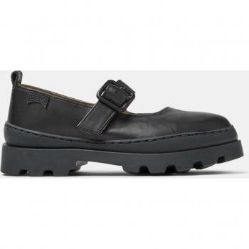 CAMPER Brutus Girls' Black Smooth Leather Ballerinas - Size 30