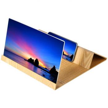 Proyector Móvil de 12 Pulgadas con Lupa HD y Soporte de Madera Plegable