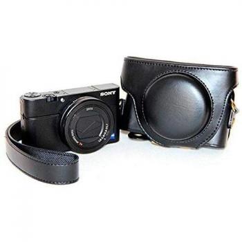 Funda de cámara negra para Sony Cyber-shot DSC-RX100 Mark III y Mark IV