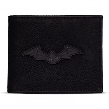 DC Comics The Batman 2022 Logo Patch Men's Bi-Fold Wallet Black