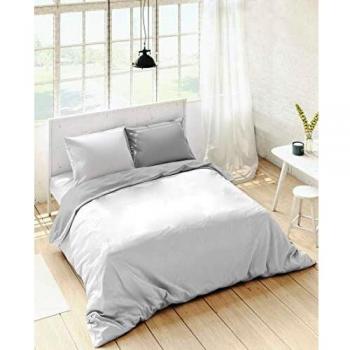 NATURALS Funda nórdica Bicolor Reversible Gris Pálido/Blanco Cama 90