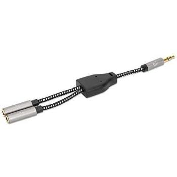 ADAPTADOR DE AUDIO 3.5MM 1 MACHO A 2 HEMBRAS, MANHATTAN 356114