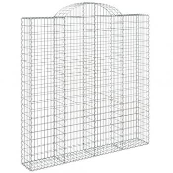Cestas de gaviones 10 uds forma de arco hierro 200x30x200/220cm Plateado