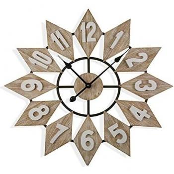 Reloj de Pared Decorativo Versa Moree, Madera, Color Marrón, Medidas 70 x 5 x 70 cm