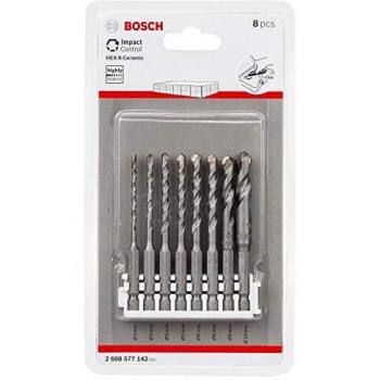 Bosch Set de Brocas HEX-9 Ceramic para Azulejos, 8 Unidades, de 3-10mm