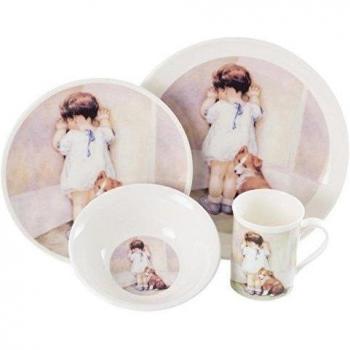 La Cija Juego de Niños C Vajilla Infantil de Porcelana Reforzada, Blanco, 25x25x13.5 cm