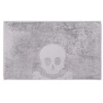 Alfombra de baño antideslizante Scalpers diseño calavera algodón gris 50x80cm