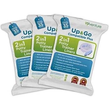 * * Nueva versión * * Super Saver 105 unidades | Potette Plus 100% compatible orinal de viaje maletero | Get 105 Up & Go bolsas de viaje para el precio de 90