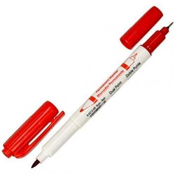 Brinox B42120R - Marcador permanente de doble punta, color rojo