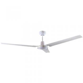 Ventilador de Techo Saltok Blanco Ø132 cm con Controlador de Pared - Ideal para Estancias de 20/32 m², Modo Verano, Sin Luz