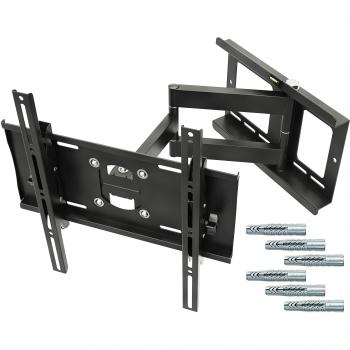 RICOO Soporte de Pared R23F con Tacos Fischer®-UX10 para televisores de Pantalla Plana de 58 a 165 cm o 23 a 65 Pulgadas,VESA 400x400 - Ultra-Slim con Distancia de la Pared Solo 107 mm, Color Negro