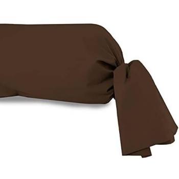 Soleil d'ocre Funda de travesaño Lisa 85x185 cm Atmo Chocolate