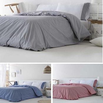 Funda Nórdica Izki Gris 100% Algodón Orgánico Certificado GOTS con Fundas de Almohada - Cama 105