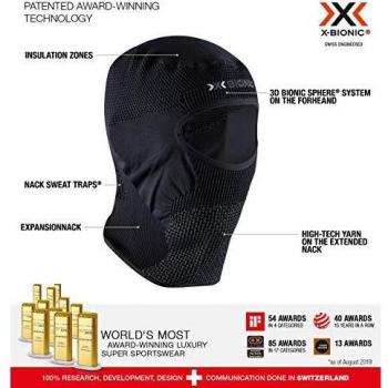X-Bionic Stormcap Eye 4.0 Balaclavas Windstopper, Unisex Adulto, Black/Charcoal, 1