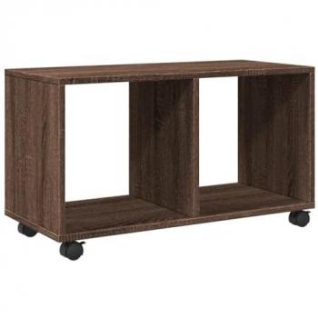 Armario con ruedas madera ingeniería marrón roble 72x33x42,5 cm
