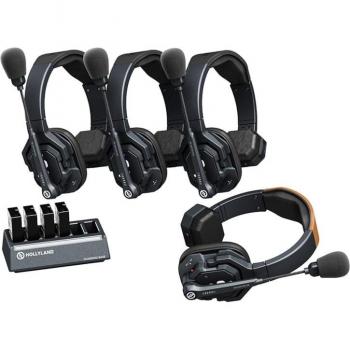 Hollyland Solidcom SE-4S Wireless Intercom System with 4 Single-Ear Headsets, 2.4GHz Global Version