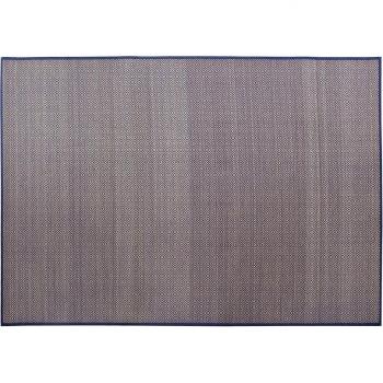 Alfombra de Bambú Geométrico Azul Marino con Diseño Mediterráneo (160 x 230 cm)