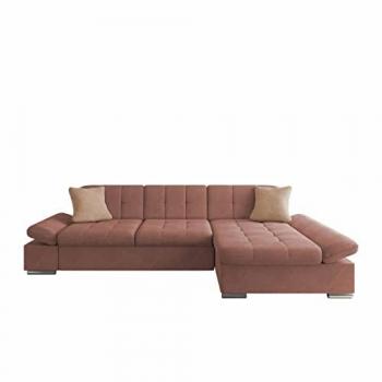 Sofá rinconero Comfivo 219 en Uttario Velvet, 278 x 151 x 76 cm, con reposabrazos regulables