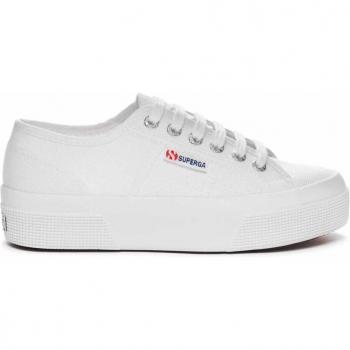 Superga Women's 2740 Platform Canvas Trainers - White - Size: 5.5