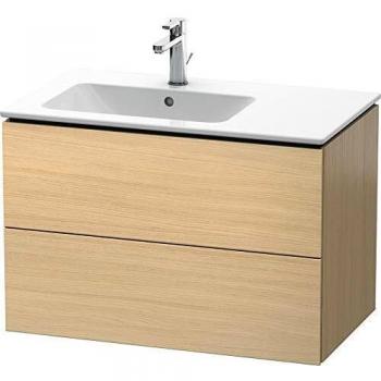 Mueble Bajo Lavabo Duravit L-Cube 82x48,1cm, 2 Cajones, Para Lavabo Izquierdo, Color Roble Mediterráneo