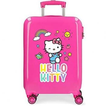 Hello Kitty You Are Cute Maleta de Cabina Rosa 38x55x20 cms Rígida ABS Cierre combinación 35L 2,3Kgs 4 Ruedas Equipaje de Mano