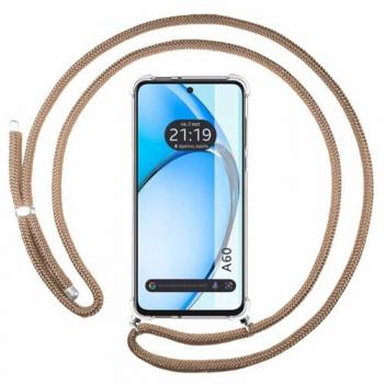 Funda Colgante Transparente para Oppo A60 4G con Cordón Camel