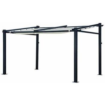 Pérgola Mural 3 × 4m Fréjus Beige con Estructura de Aluminio