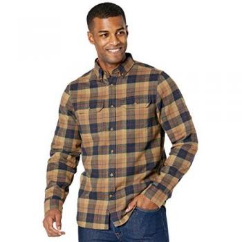 Camisa de Flanela Pesada Fjällräven Singi Manga Larga Marrón Azul Rojo - Talla M