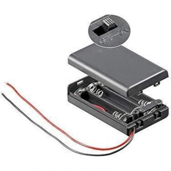 Portapilas con interruptor para 3 pilas LR3 AAA